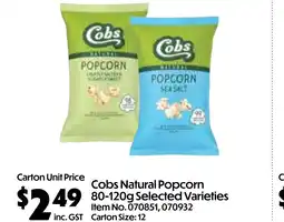 Campbells Wholesale Cobs natural popcorn offer