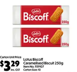 Campbells Wholesale Lotus biscoff caramelised biscuit offer