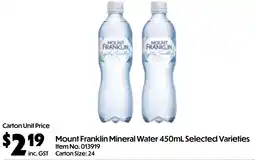 Campbells Wholesale Mount franklin mineral water offer