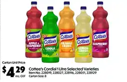 Campbells Wholesale Cottee's cordial offer