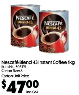 Campbells Wholesale Nescafé blend 43 instant coffee offer