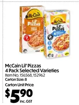 Campbells Wholesale Mccain lil' pizzas offer