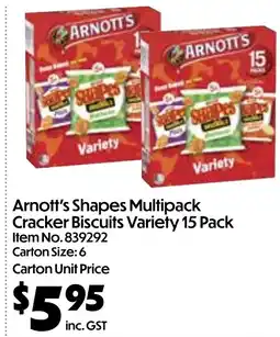 Campbells Wholesale Arnott's shapes multipack cracker biscuits variety offer