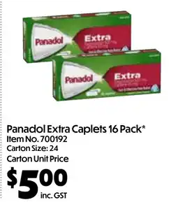 Campbells Wholesale Panadol extra caplets offer