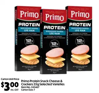 Campbells Wholesale Primo protein snack cheese & crackers offer