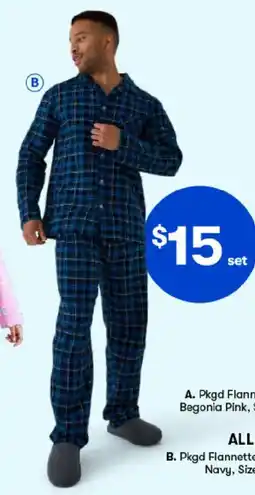 BIG W Pkgd flannette pj, dark navy offer