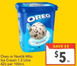 Supa Valu Oreo or nestlé milo ice cream offer