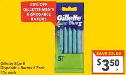 Supa Valu Gillette blue ii disposable razors offer