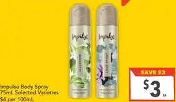 Supa Valu Impulse body spray offer