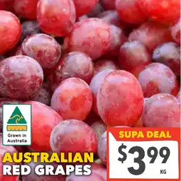 Supa Valu Australian red grapes offer