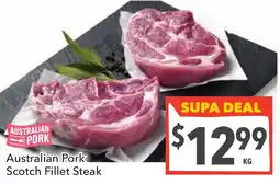 Supa Valu Australian pork scotch fillet steak offer