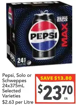 Supa Valu Pepsi, solo or schweppes offer
