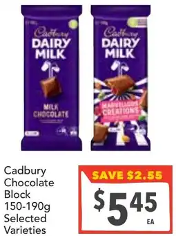 Supa Valu Cadbury chocolate block offer