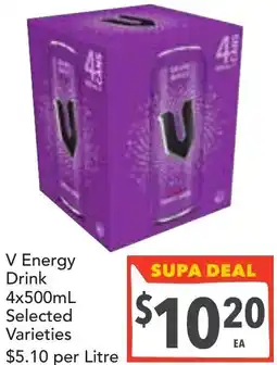 Supa Valu V energy drink offer