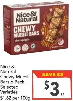 Supa Valu Nice & natural chewy muesli bars offer
