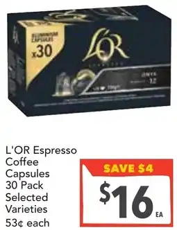 Supa Valu L'or espresso coffee capsules offer