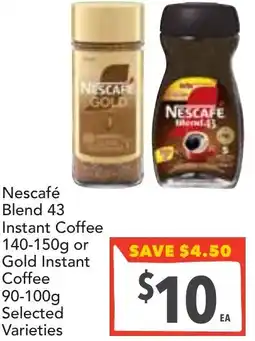 Supa Valu Nescafé Blend 43 Instant Coffee or Gold Instant offer