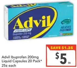 Supa Valu Advil ibuprofen liquid capsules offer