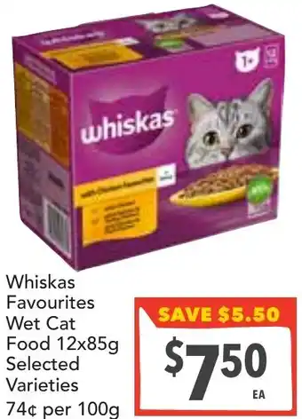 Supa Valu Whiskas favourites wet cat food offer