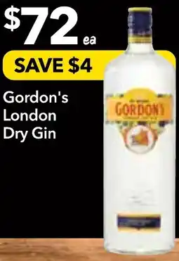 Supa Valu Gordon's london dry gin offer