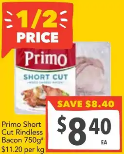 Supa Valu Primo short cut rindless bacon offer