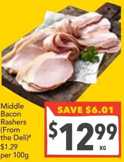 Supa Valu Middle bacon rashers offer