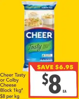 Supa Valu Cheer tasty or colby cheese block offer