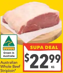 Supa Valu Australian whole beef striploin offer