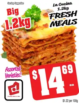 Farmer Jack's La cucina fresh meals offer