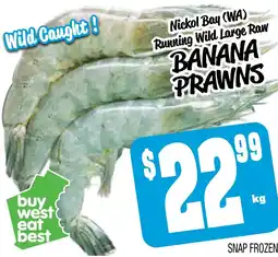 Farmer Jack's Nickol bay (wa) running wild large raw banana prawns offer