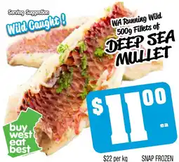 Farmer Jack's Wa running wild fillets of deep sea mullet offer