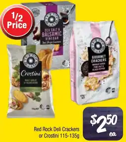 Farmer Jack's Red rock deli crackers or crostini offer