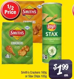 Farmer Jack's Smith's crackers or stax chips offer