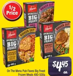 Farmer Jack's On the menu pub faves big feast frozen meals offer