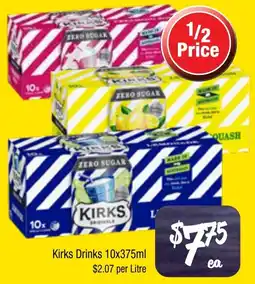 Farmer Jack's Kirks drinks offer