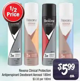 Farmer Jack's Rexona clinical protection antiperspirant deodorant aerosol offer