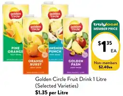Farmer Jack's Golden circle fruit drink offer