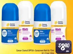 Farmer Jack's Cancer council spf50+ sunscreen roll-on offer