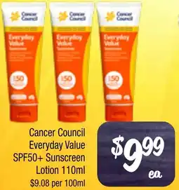 Farmer Jack's Cancer council everyday value spf50+ sunscreen lotion offer