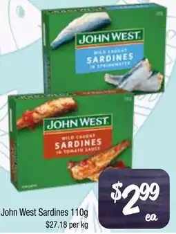 Farmer Jack's John west sardines offer