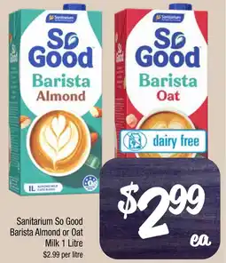 Farmer Jack's Sanitarium so good barista almond or oat milk offer