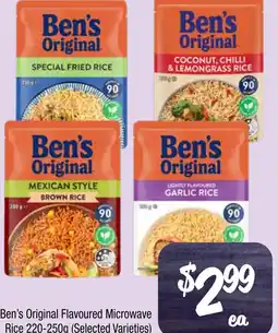 Farmer Jack's Ben's original flavoured microwave rice offer