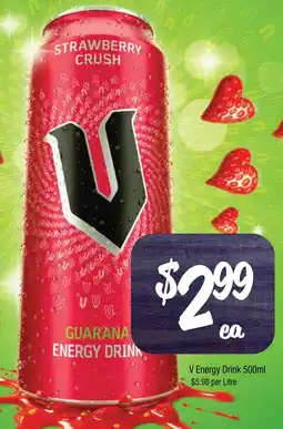Farmer Jack's V energy drink offer