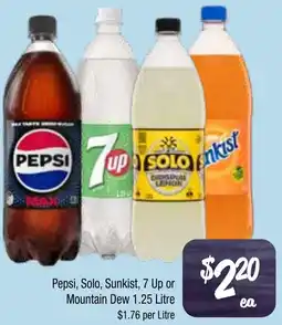 Farmer Jack's Pepsi, solo, sunkist, 7 up or mountain dew offer