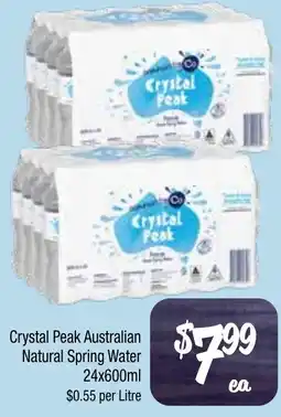 Farmer Jack's Crystal peak australian natural spring water offer