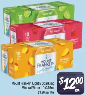 Farmer Jack's Mount franklin lightly sparkling mineral water offer