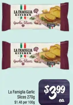 Farmer Jack's La famiglia garlic slices offer