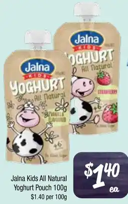 Farmer Jack's Jalna kids all natural yoghurt pouch offer