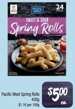 Farmer Jack's Pacific west spring rolls offer