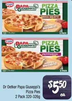 Farmer Jack's Dr oetker papa giuseppi's pizza pies offer